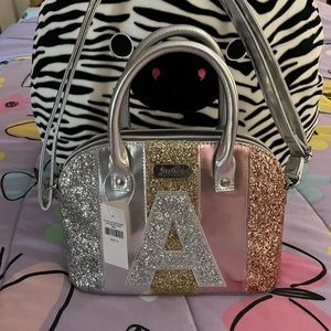 Justice Glitter Initial Handbag